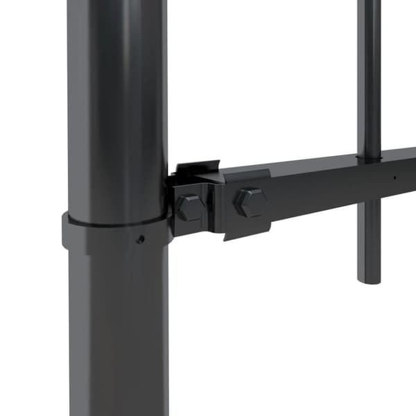 vidaXL havehegn med spydtop 13,6 x 1,2 m sort stål