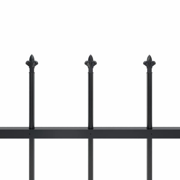 vidaXL Puutarha-aita keihäänkärjillä 15,3x0,8 m teräs musta