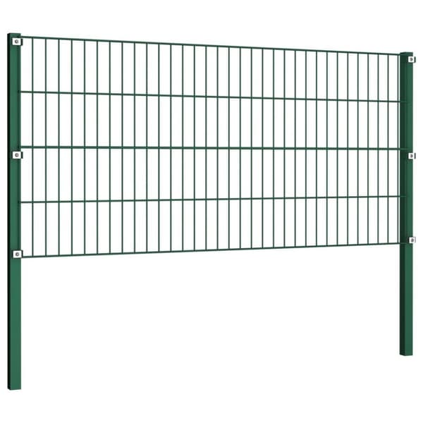 vidaXL Gjerdepanel med stolper jern 6,8x0,8 m grønn