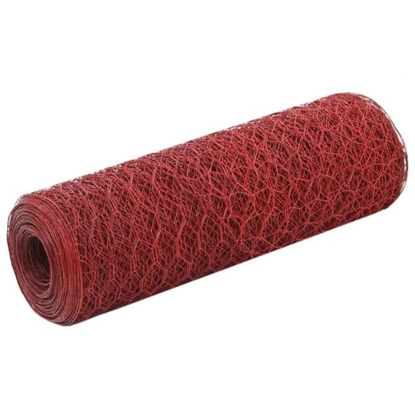 vidaXL Kanaverkko teräs PVC pinnoitteella 25x0,5 m punainen
