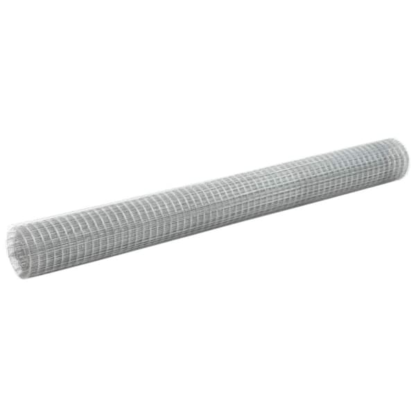 vidaXL hønsenet galvaniseret stål 25 x 1,5 m sølvfarvet