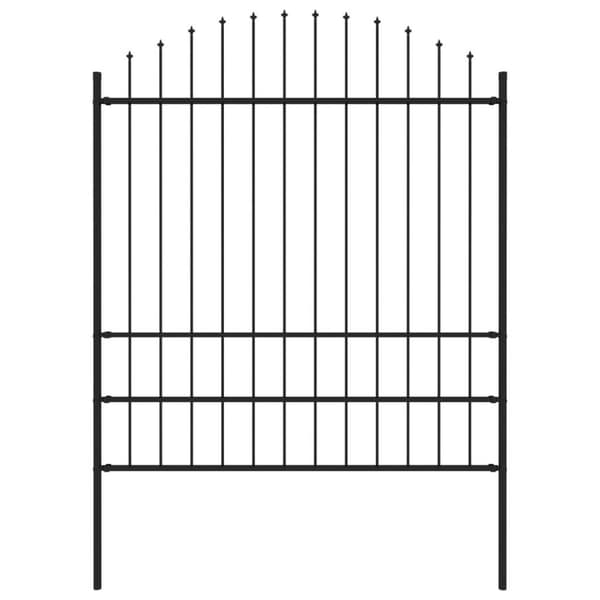 vidaXL havehegn med spydtop (1,75-2) x 1,7 m stål sort