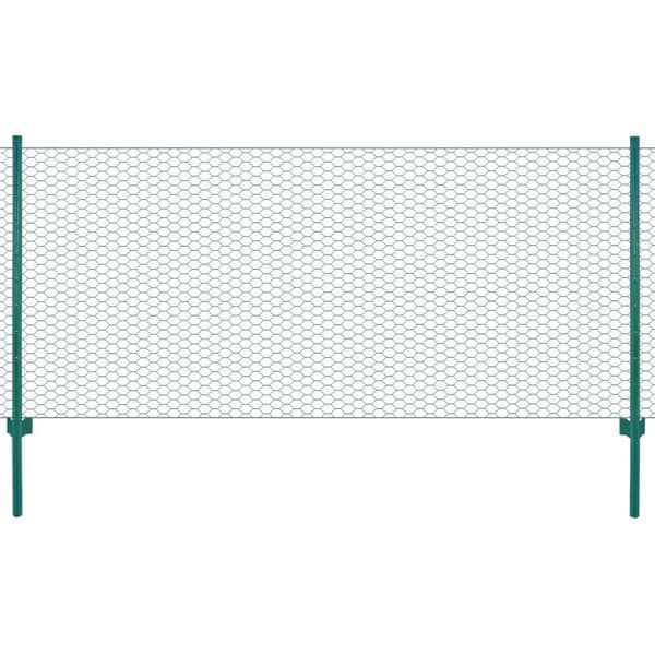 vidaXL Verkkoaita tolpilla teräs 25x1 m vihreä