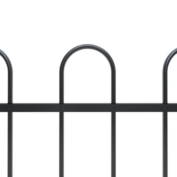 vidaXL havehegn med buet top 17 x 1 m sort stål
