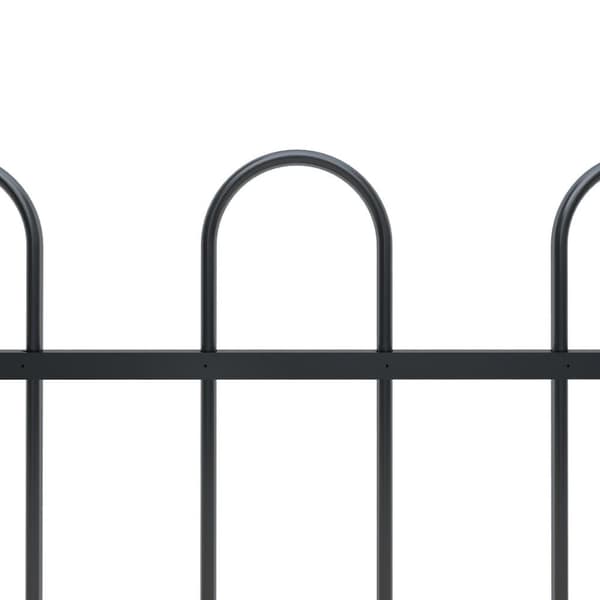 vidaXL Hagegjerde med buet topp stål 15,3x1,5 m svart