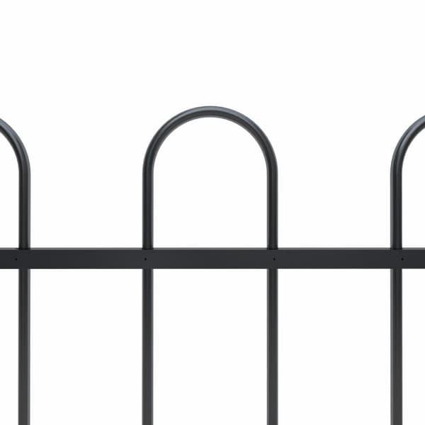 vidaXL Hagegjerde med buet topp stål 10,2x1,5 m svart