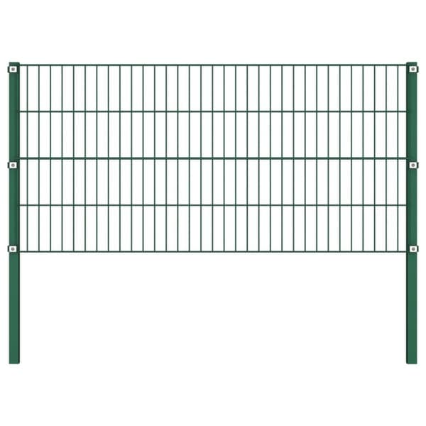 vidaXL Gjerdepanel med stolper jern 3,4x0,8 m grønn