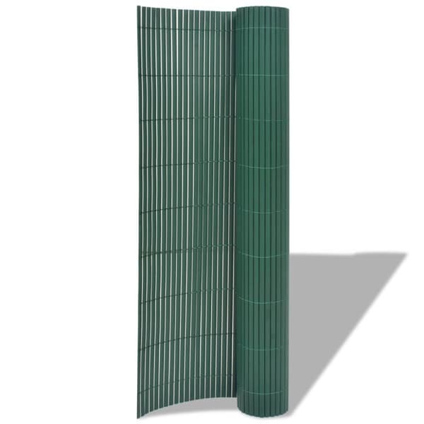 vidaXL Kaksipuolinen puutarha-aita PVC 150x300 cm vihreä