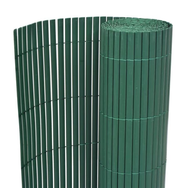 vidaXL Kaksipuolinen puutarha-aita PVC 150x300 cm vihreä