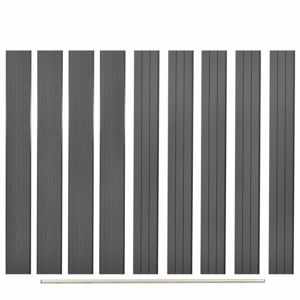vidaXL Staketbrädor reserv 9 st WPC 170 cm grå