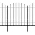 Miniatyrbilde 2 av 5: vidaXL Hagegjerde med spydtopp stål (1,75-2)x8,5 m svart