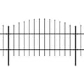 Miniatyrbilde 2 av 5: vidaXL Hagegjerde med spydtopp stål (0,75-1)x11,9 m svart