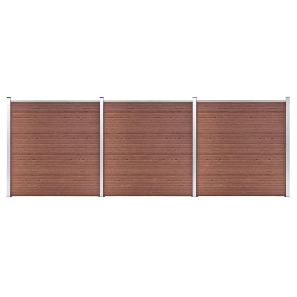 vidaXL Staketpanel WPC 526x186 cm brun