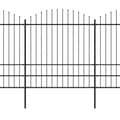 Miniatyrbilde 2 av 5: vidaXL Hagegjerde med spydtopp stål (1,75-2)x3,4 m svart