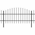 Pikkukuva 2 / 5: vidaXL Puutarha-aita keihäskärjillä teräs (0,75-1)x3,4 m musta