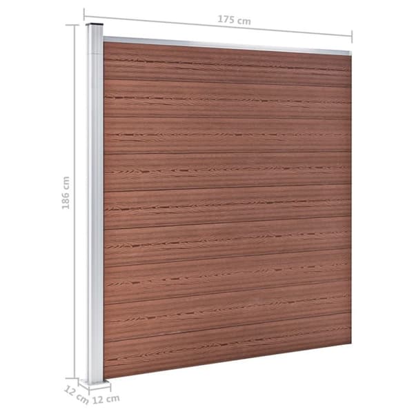 vidaXL havehegn 175x186 cm WPC brun