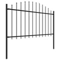 Miniatyrbillede 3 af 6: vidaXL havehegn med spydtop (1,25-1,5) x 17 m sort stål