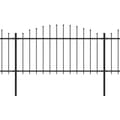 Pikkukuva 2 / 6: vidaXL Puutarha-aita keihäskärjillä teräs (1,25-1,5)x8,5 m musta