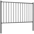 Miniatyrbilde 2 av 4: vidaXL Gjerdepanel med stolper pulverlakkert stål 1,7x0,75 m svart