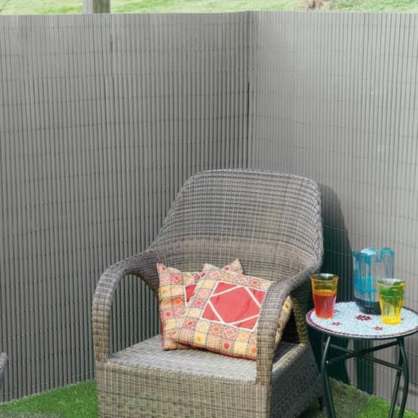 Nature haveskærm dobbeltsidet 1,5 x 3 m PVC grå
