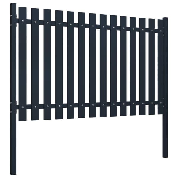 vidaXL hegnspanel 174,5x100 cm pulverlakeret stål antracitgrå