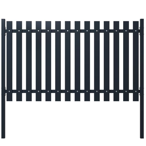 vidaXL hegnspanel 174,5x100 cm pulverlakeret stål antracitgrå