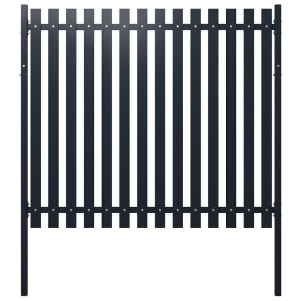 vidaXL hegnspanel 174,5x170 cm pulverlakeret stål antracitgrå