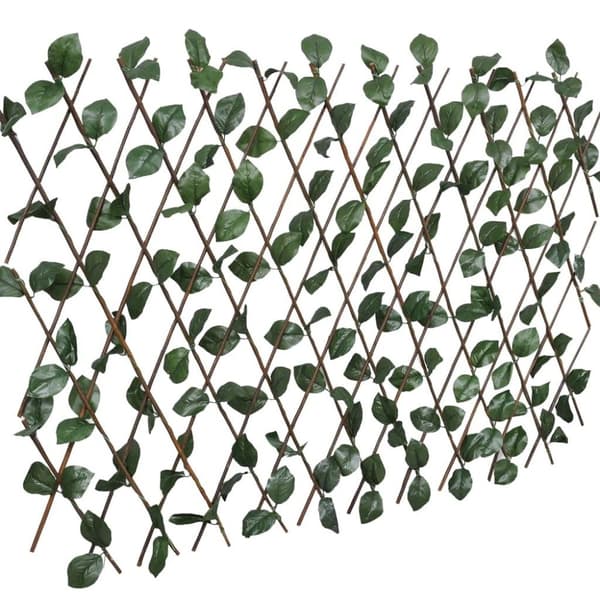 vidaXL pilehegn med espalier 5 stk. med kunstige blade 180x30 cm