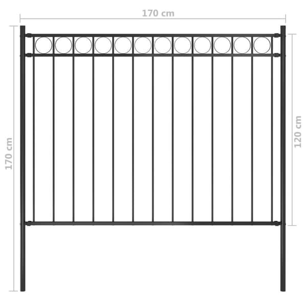vidaXL havehegn 1,7x1,2 m stål sort