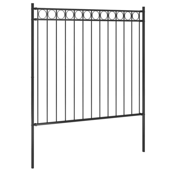 vidaXL Puutarha-aita teräs 1,7x1,5 m musta