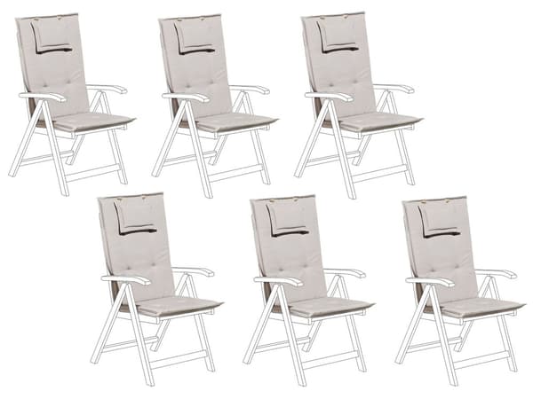 Tuolin pehmusteet 6kpl setti harmaanbeige TOSCANA/JAVA