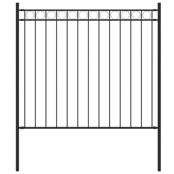 vidaXL Staketpanel stål 1,7x0,8 m svart