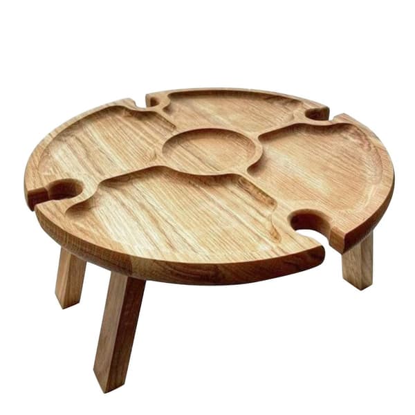 Hopfällbart Vinbord för Picknick - Trä