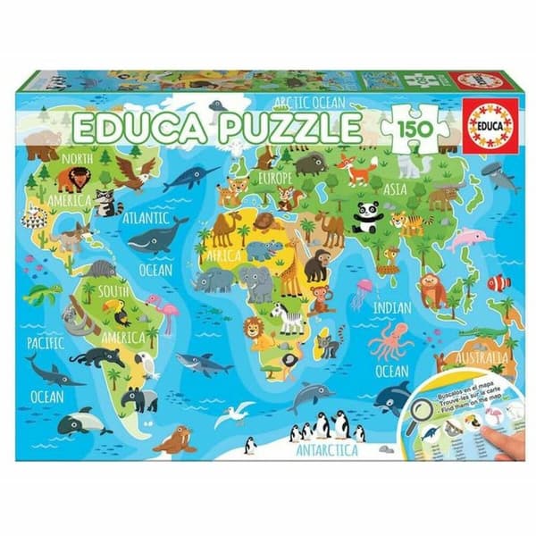 Pussel Educa Animals Map (150 pcs)