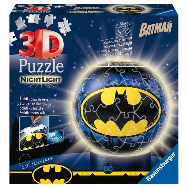 3D Ball Puzzle 72 p upplyst - Batman - Ravensburger - Tecknade serier och serier - Barn - Blandat