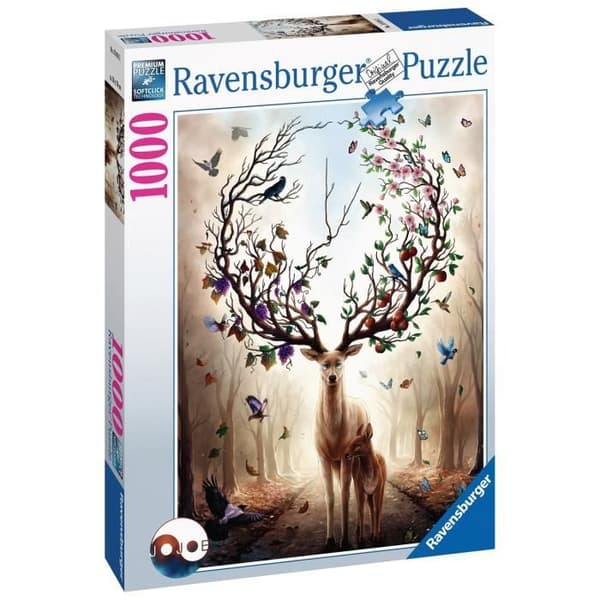 Klassiskt pussel för vuxna - Ravensburger - Fantastiska rådjur - 1000 bitar - 70x50cm