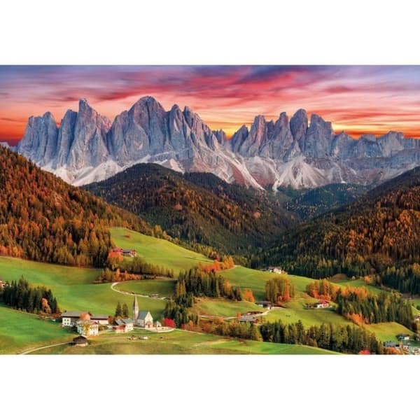 2000 bitars pussel Val di Funes - CLEMENTONI - Fängslande bilder och ekologiska material