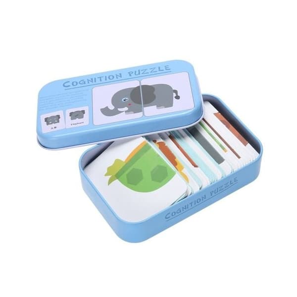 Montessori Game Animal Assemble Pussel Card Game Box