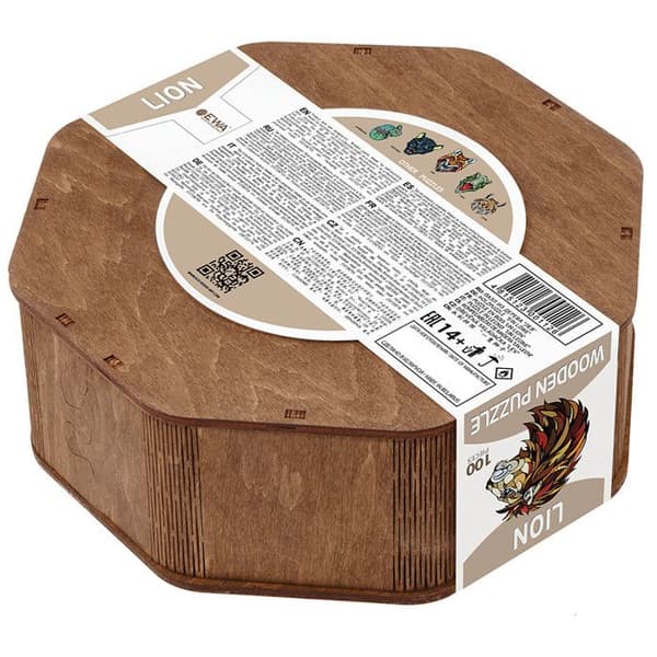 Djurpussel - EWA ECO-WOOD-ART - Lejon - 100-200 bitar - Ekologiskt trä