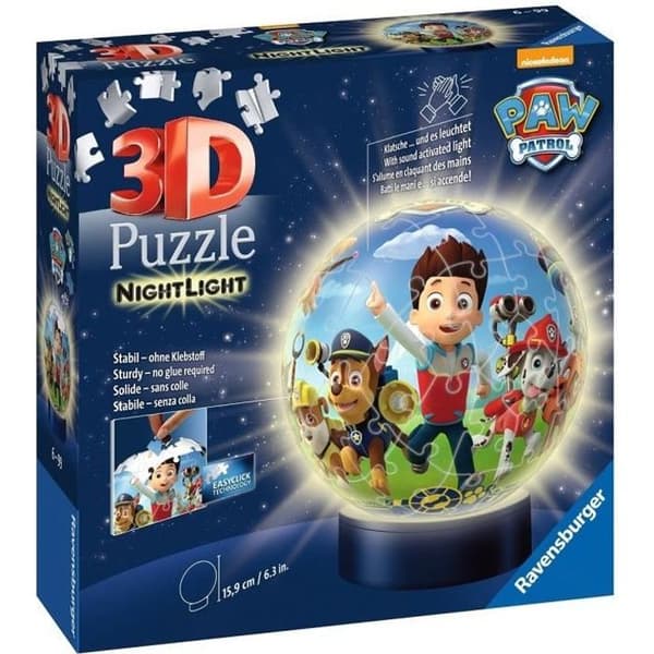 Paw Patrol upplyst 3D-pussel - Ravensburger - 72 bitar - Barn från 6 år