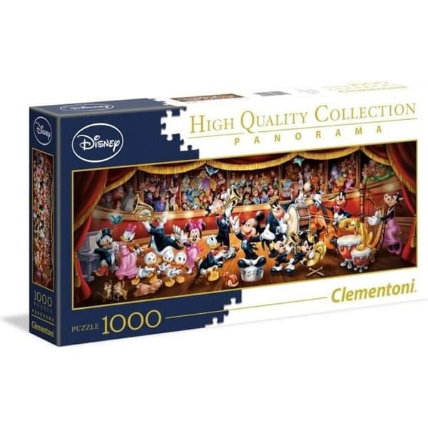 Clementoni - Disney Orchestra panoramapussel - 1000 bitar - Tillverkat i Italien