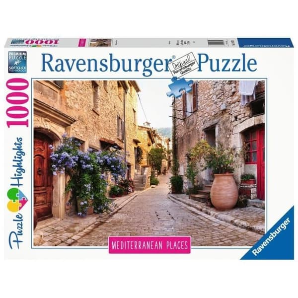 1000 bitars pussel - Medelhavet Frankrike - Ravensburger - Landskap och natur - Flerfärgad
