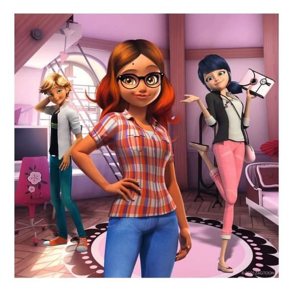 Pussel 3 x 49 delar Miraculous Ladybug &amp; Cat Noir Ravensburger - Röd - Blandad - Ålder 5+