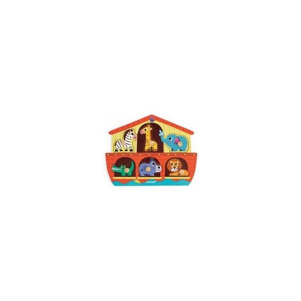 Noah's Ark 3D-pussel - JANOD - Trä - Blandat - 6 tjocka bitar - Från 18 månader