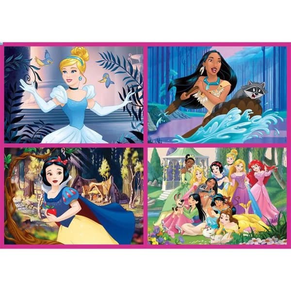 Disney Princesses Pussel - EDUCA - Multi 4 i 1 - 100-200 bitar - Tecknade serier och serier - Rosa