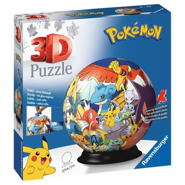 Pokémon Ball 3D-pussel 72 bitar - Ravensburger - 3D-barnpussel utan lim - Från 6 år