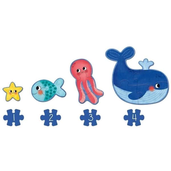 XXL Pussel - Ocean - GOULA - 4 element - 60 x 52 cm - För baby från 24 månader till 2 år