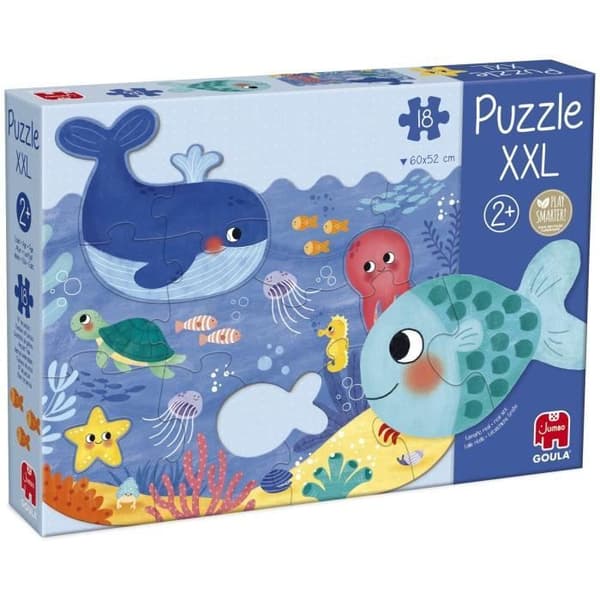 XXL Pussel - Ocean - GOULA - 4 element - 60 x 52 cm - För baby från 24 månader till 2 år