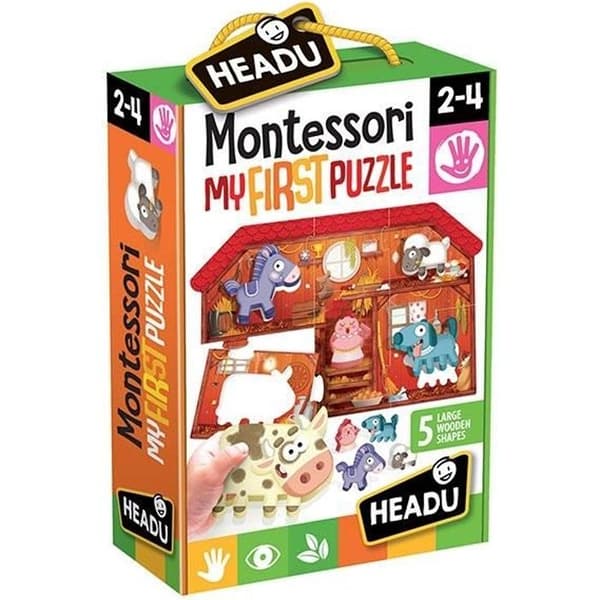 Montessori Farm Puzzle - Trädjur - Sensorisk koordination - 24 månader och uppåt