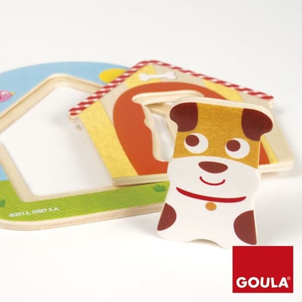 Träpussel Tobys nisch - GOULA - Djur - 3 träbitar